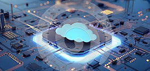 Cloud computing and network security concept, 3d rendering,conceptual image