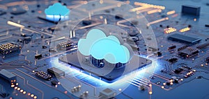 Cloud computing and network security concept, 3d rendering,conceptual image