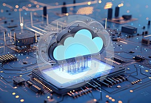Cloud computing and network security concept, 3d rendering,conceptual image