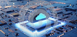 Cloud computing and network security concept, 3d rendering,conceptual image