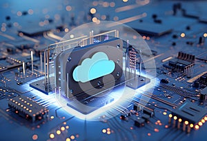 Cloud computing and network security concept, 3d rendering,conceptual image