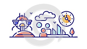 Cloud Computing Network Tech Vector Icon, vector design Generative AI