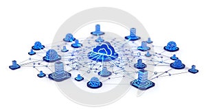 Cloud Computing Network Technology Data Connection Digital Infrastructure Concept
