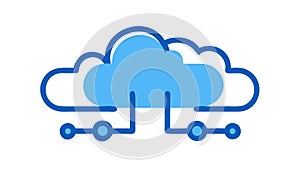Cloud Computing Network Vector. Digital Data Storage Graphic Icon, vector design Generative AI