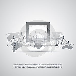 Cloud Computing and Networking Concept, Global Digital Network, Technology Background, Creative Design Template