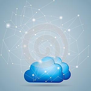 Cloud computing and networking design concept.