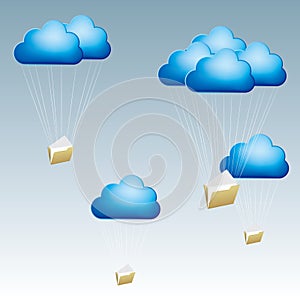 Cloud computing and networking design concept