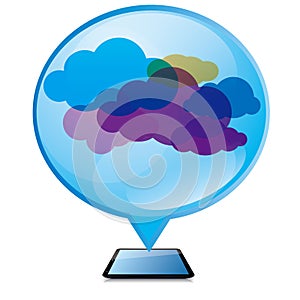 Cloud computing and networking design concept