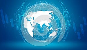 Cloud Computing and Networks Concept Design on a Blue Background