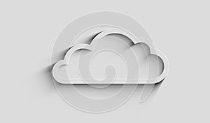 Cloud computing and online storage symbol 3d with shadow