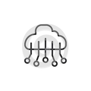 Cloud computing outline icon