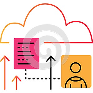 Cloud computing outline icon network tech vector