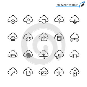Cloud computing outline icon set