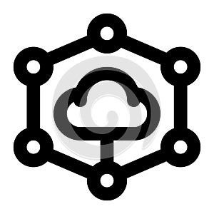 Cloud System, Cloud Modelling, Cloud Platform Outline Icon