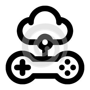 Cloud Gaming, Cloud Service, Cloud Platform Outline Icon