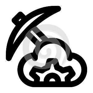 Cloud Mining, Cloud Service, Cloud Platform Outline Icon