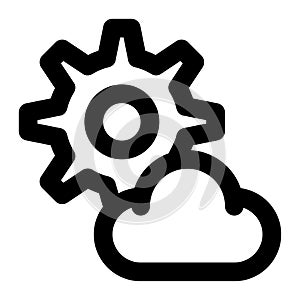 Cloud Development, Cloud Engineering, Cloud Configuration Outline Icon