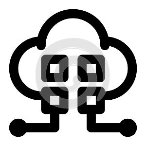 Cloud Application, Cloud App, Cloud Software Outline Icon