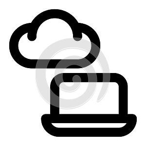 Cloud Computing, Cloud Service, Cloud Platform Outline Icon