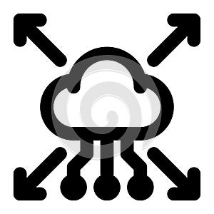 Cloud Deployment, Cloud Computing, Cloud Service Outline Icon