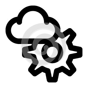 Cloud Engineering, Cloud Configuration, Cloud Optimization Outline Icon