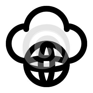 Public Cloud, Cloud Computing, Cloud Service Outline Icon