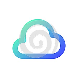 Cloud computing pixel perfect gradient linear ui icon