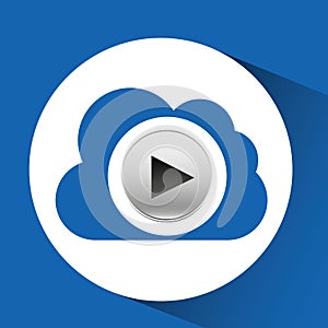 Cloud computing play button multimedia