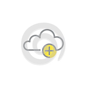 Cloud computing plus line icon