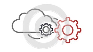 Cloud Computing Process Flat Vector Icon for Technology and Workflow, vector design Generative AI