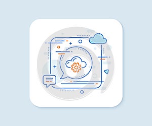 Cloud computing process line icon. Internet data storage sign. Vector