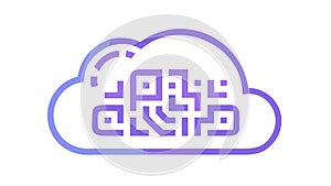 Cloud Computing QR Code Icon for Data Storage and Sync, vector design Generative AI