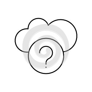 Cloud computing, question mark, SEO icon. Simple line, outline vector elements of commerce icons for ui and ux, website or mobile
