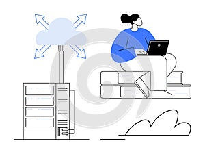 Cloud Computing and Remote Learning with Server Storage and Digital Access Representation