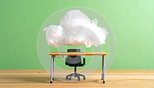 Cloud Computing and Remote Work Office Concept