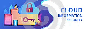 Cloud computing security concept banner header.