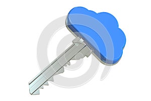 Cloud computing security concept, 3D rendering