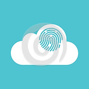 Cloud computing security concept flat design