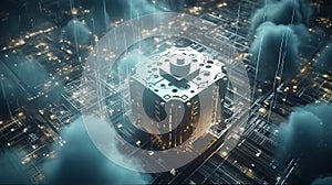 Cloud Computing Security Concept. Generative AI