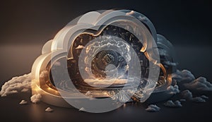 Cloud Computing Security Concept. Generative AI
