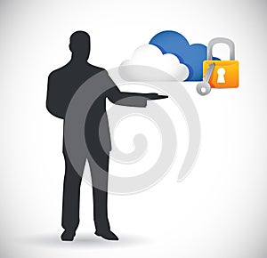 Cloud computing security concept illustration