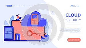 Cloud computing security concept landing page.