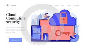 Cloud computing security concept landing page.