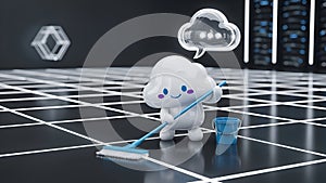 Cloud Computing Security Data Cleaning 3D Render