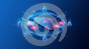 Cloud Computing Security - Vulnerability and Threat Management Solutions - 3D Illustration