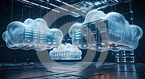Cloud computing server data center network technology cloud storage it infrastructure concept
