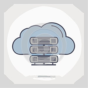Cloud Computing Server and Data Hosting Icon (3