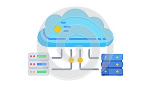 Cloud Computing Server Data Network Infrastructure, vector design Generative AI