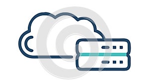 Cloud Computing Server Data Outline Vector Icon, vector design Generative AI