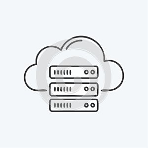 Cloud Computing Server Hosting Doodle Icon